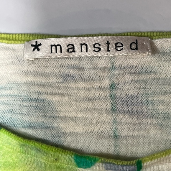 Mansted White Blue Lime Green GALINA knit Sweater Tunic Pullover Cotton Preppy L - Picture 7 of 16